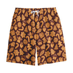 Christmas Cookies Pattern Print Cotton Shorts