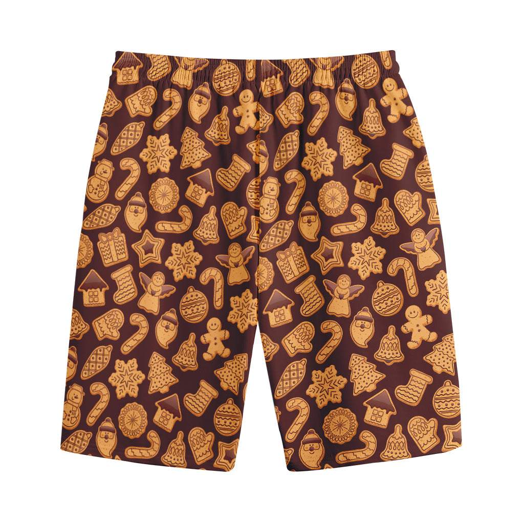 Christmas Cookies Pattern Print Cotton Shorts