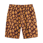 Christmas Cookies Pattern Print Cotton Shorts