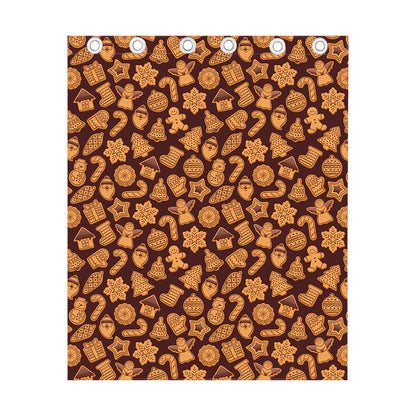 Christmas Cookies Pattern Print Curtain