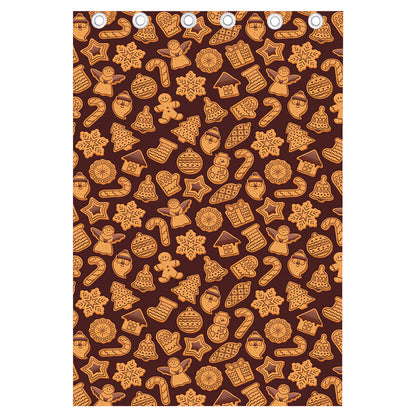 Christmas Cookies Pattern Print Curtain