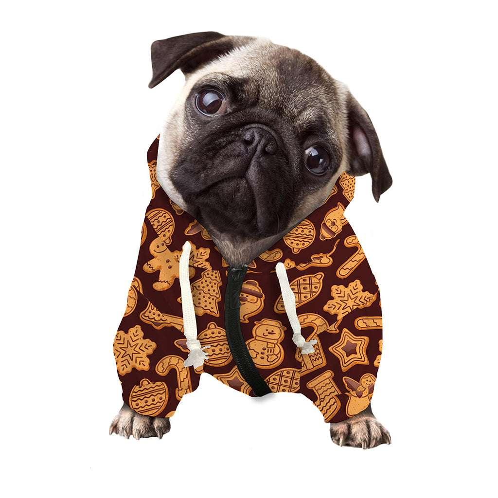 Christmas Cookies Pattern Print Dog Zip Up Hoodie