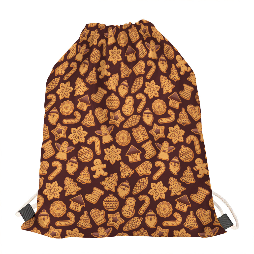 Christmas Cookies Pattern Print Drawstring Bag