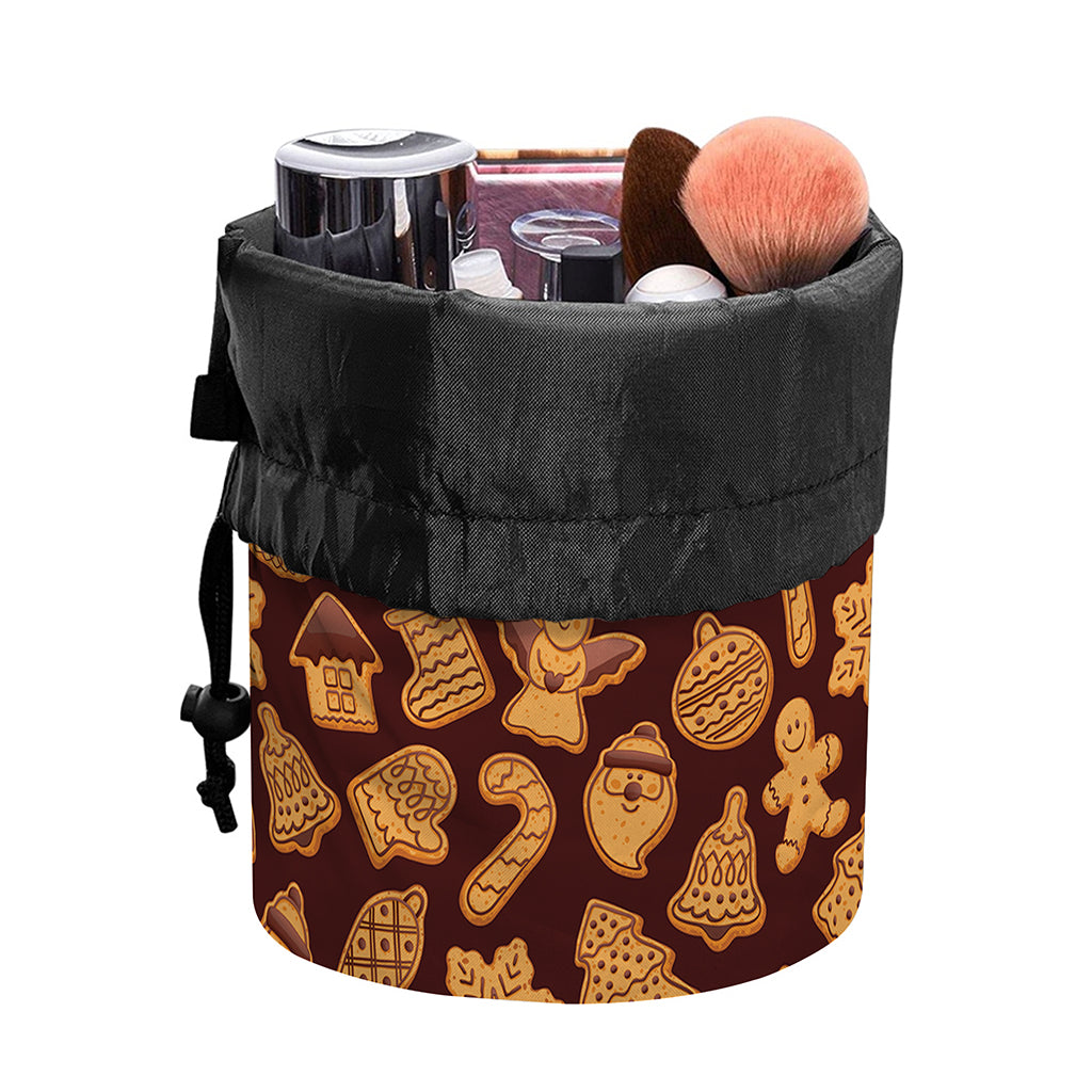 Christmas Cookies Pattern Print Drawstring Makeup Bag