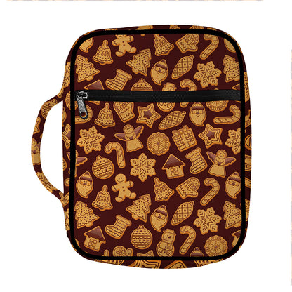 Christmas Cookies Pattern Print Front Pocket Bible Bag