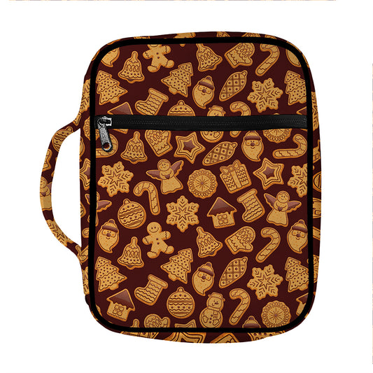 Christmas Cookies Pattern Print Front Pocket Bible Bag