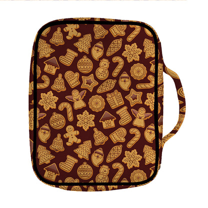 Christmas Cookies Pattern Print Front Pocket Bible Bag