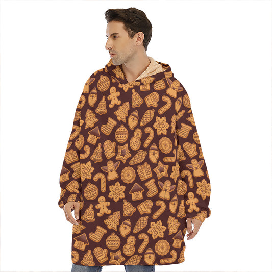 Christmas Cookies Pattern Print Hoodie Blanket