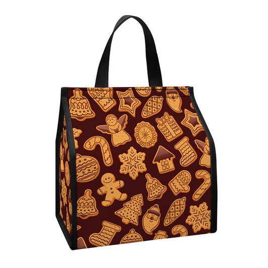 Christmas Cookies Pattern Print Insulated Lunch Tote