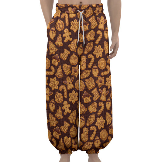 Christmas Cookies Pattern Print Lantern Pants