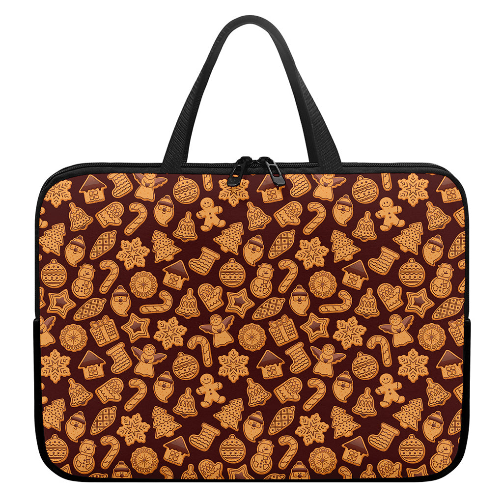 Christmas Cookies Pattern Print Laptop Sleeve With Handle