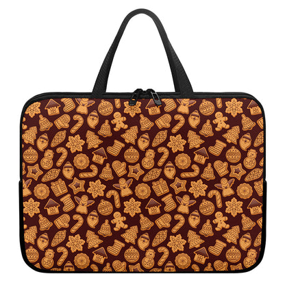 Christmas Cookies Pattern Print Laptop Sleeve With Handle