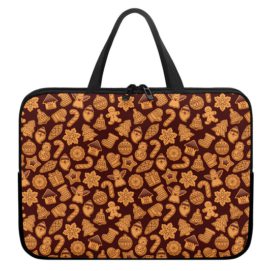 Christmas Cookies Pattern Print Laptop Sleeve With Handle