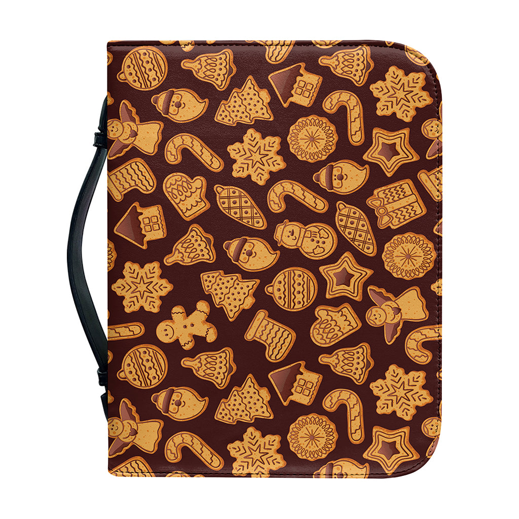 Christmas Cookies Pattern Print Leather Bible Cover