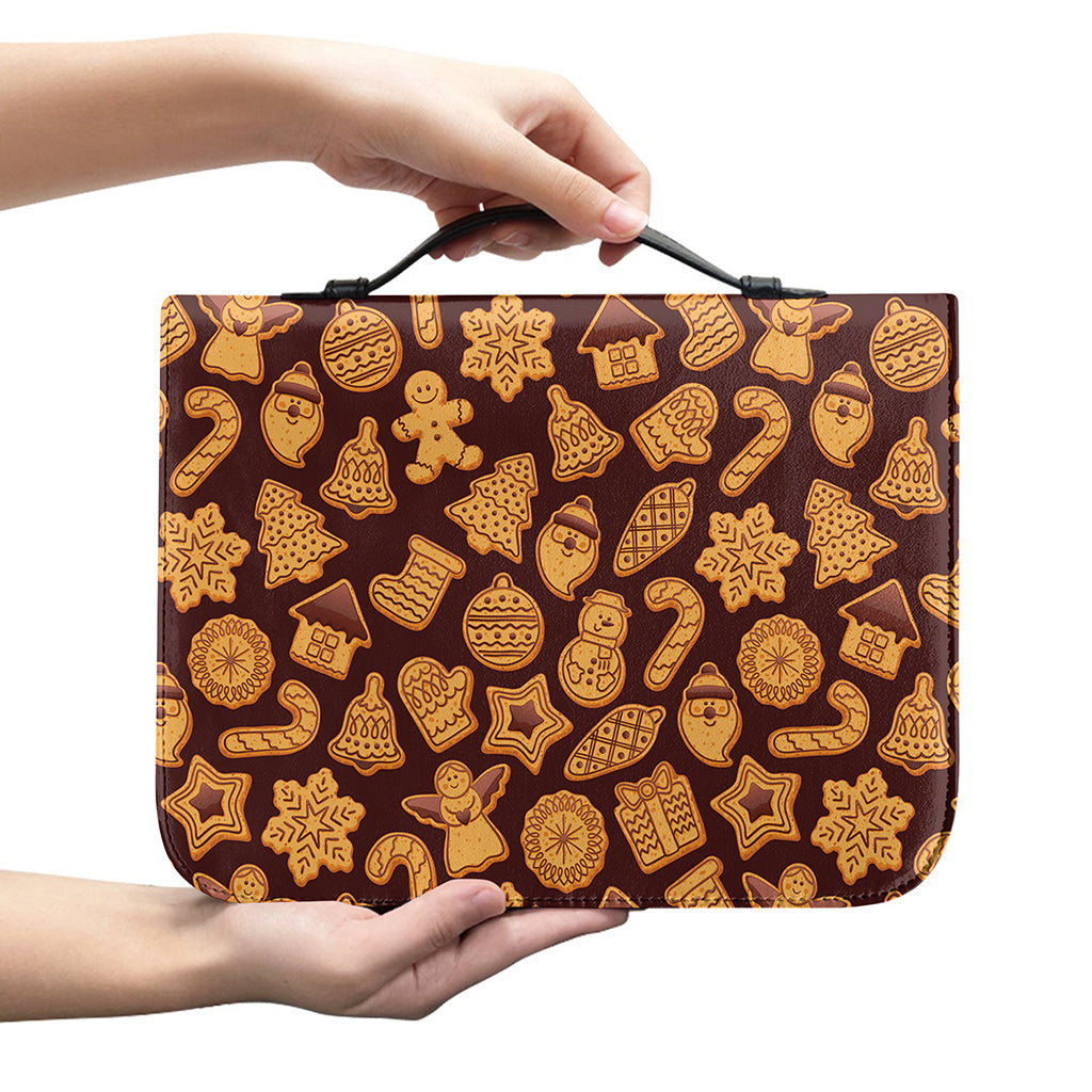 Christmas Cookies Pattern Print Leather Bible Cover