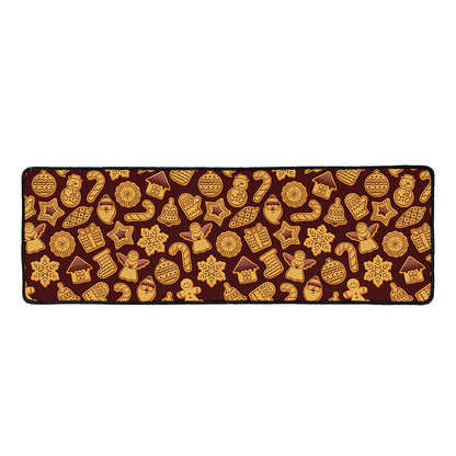 Christmas Cookies Pattern Print Long Kitchen Mat