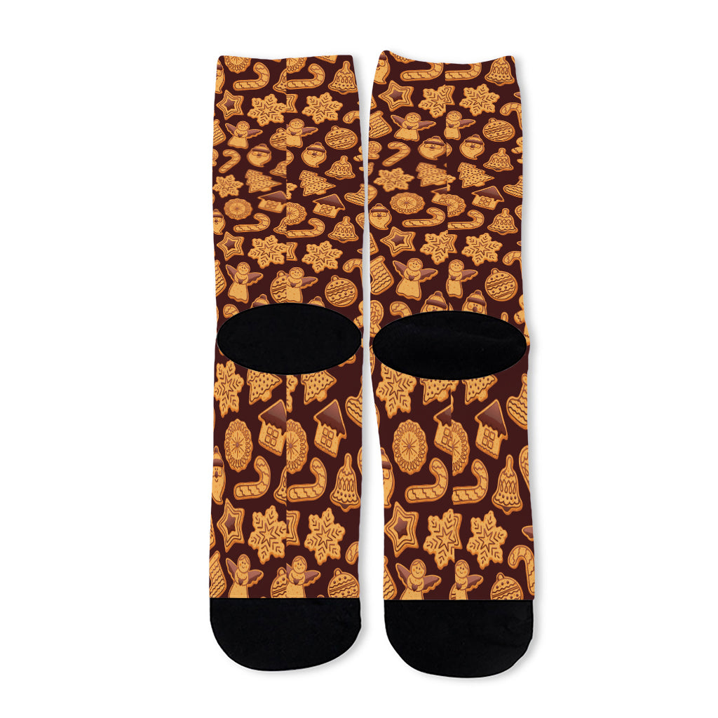 Christmas Cookies Pattern Print Long Socks