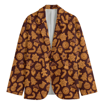 Christmas Cookies Pattern Print Men's Blazer