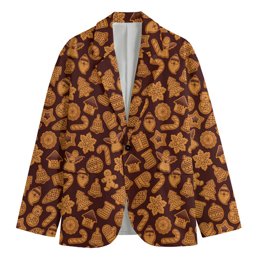 Christmas Cookies Pattern Print Men's Blazer