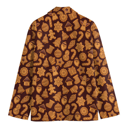 Christmas Cookies Pattern Print Men's Blazer