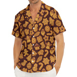 Christmas Cookies Pattern Print Men's Deep V-Neck Shirt