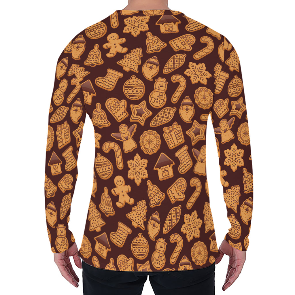 Christmas Cookies Pattern Print Men's Long Sleeve T-Shirt