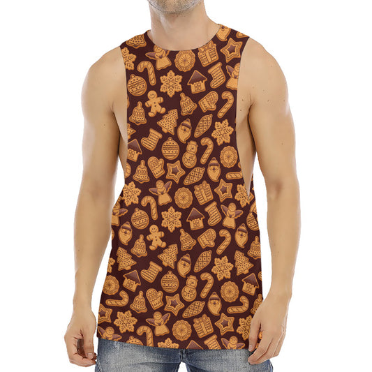 Christmas Cookies Pattern Print Men's Muscle Tank Top