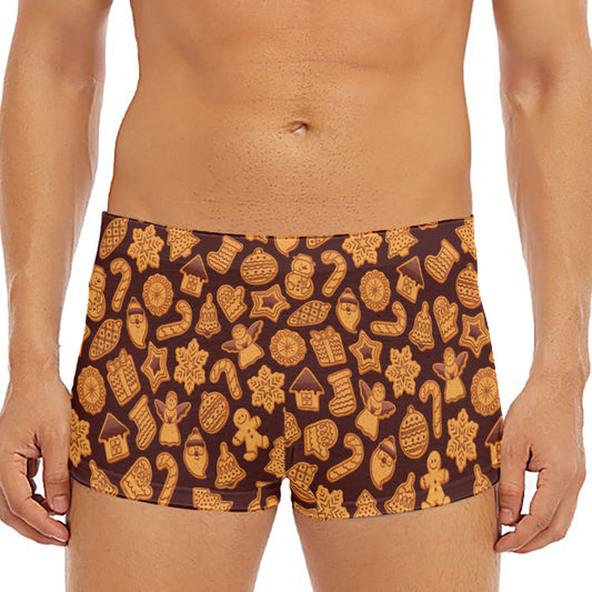 Christmas Cookies Pattern Print Men's Short Boxer Briefs