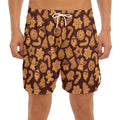 Christmas Cookies Pattern Print Men's Split Running Shorts