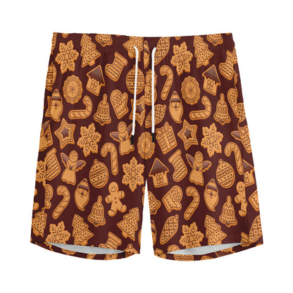 Christmas Cookies Pattern Print Men's Sports Shorts