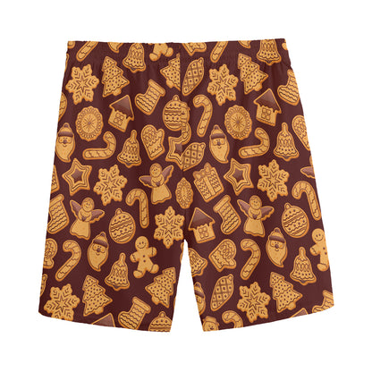 Christmas Cookies Pattern Print Men's Sports Shorts