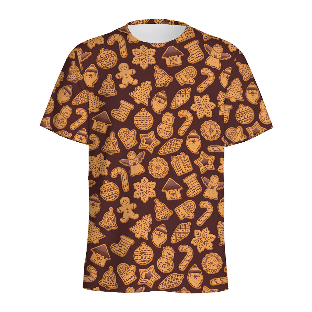 Christmas Cookies Pattern Print Men's Sports T-Shirt