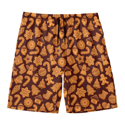 Christmas Cookies Pattern Print Men's Swim Trunks