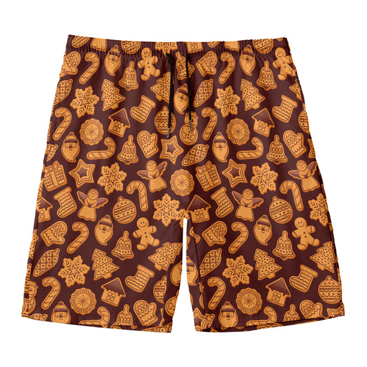 Christmas Cookies Pattern Print Men's Swim Trunks