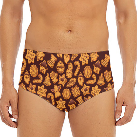 Christmas Cookies Pattern Print Men's Triangle Swim Briefs