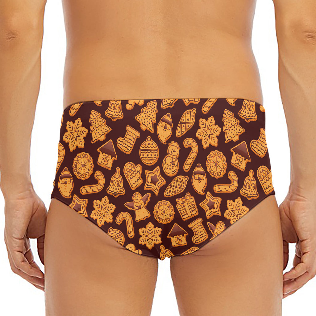 Christmas Cookies Pattern Print Men's Triangle Swim Briefs