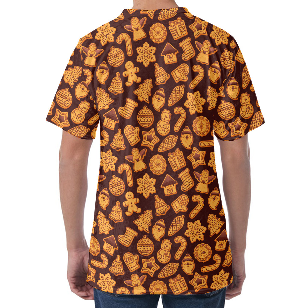 Christmas Cookies Pattern Print Men's Velvet T-Shirt