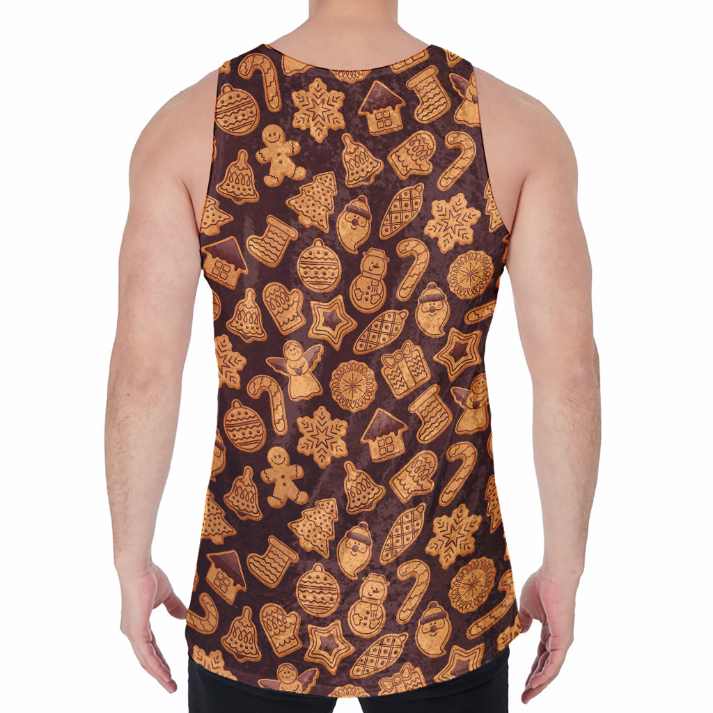 Christmas Cookies Pattern Print Men's Velvet Tank Top