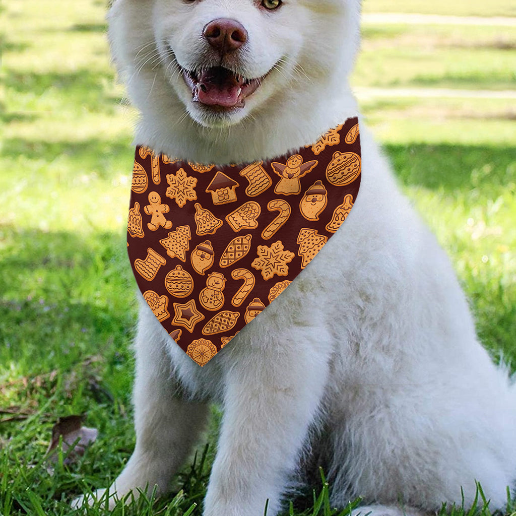 Christmas Cookies Pattern Print Over The Collar Dog Bandana