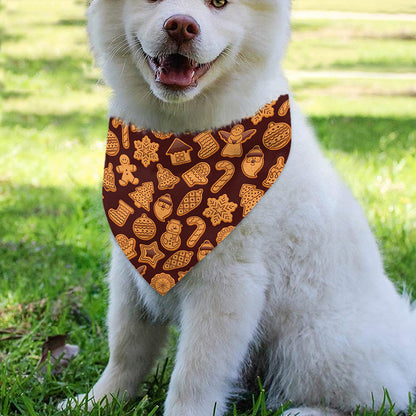 Christmas Cookies Pattern Print Over The Collar Dog Bandana