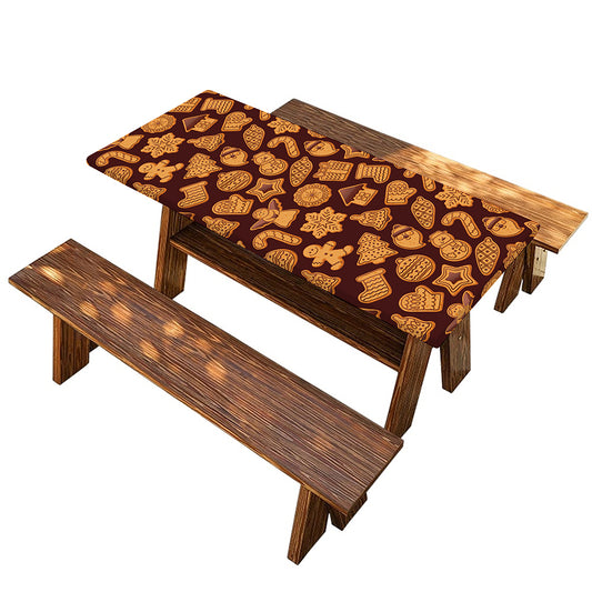 Christmas Cookies Pattern Print Picnic Table Cover