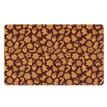 Christmas Cookies Pattern Print Polyester Doormat