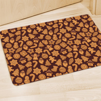 Christmas Cookies Pattern Print Polyester Doormat
