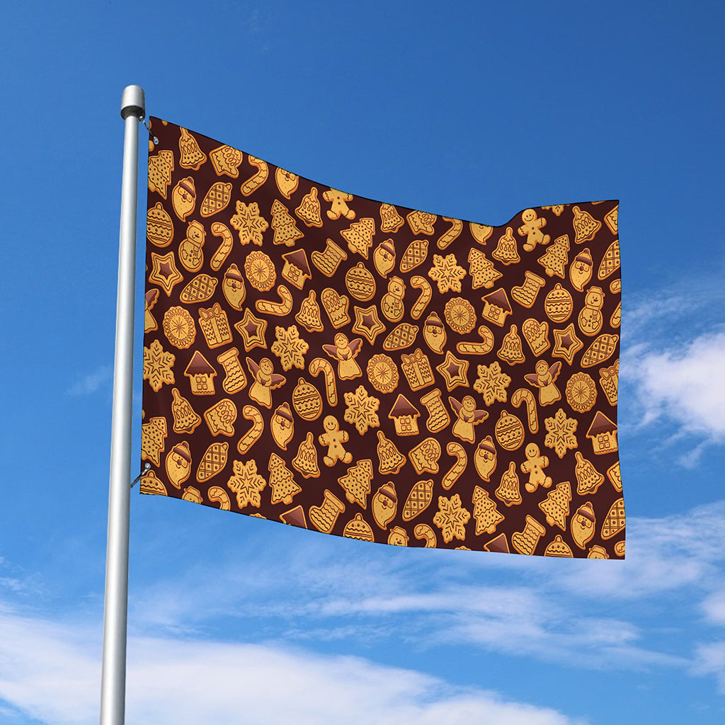Christmas Cookies Pattern Print Polyester Flag