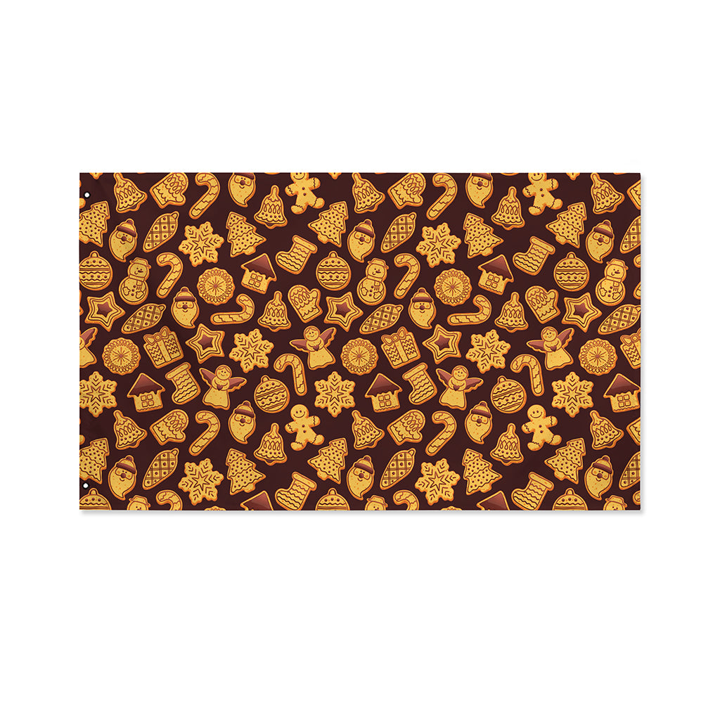 Christmas Cookies Pattern Print Polyester Flag