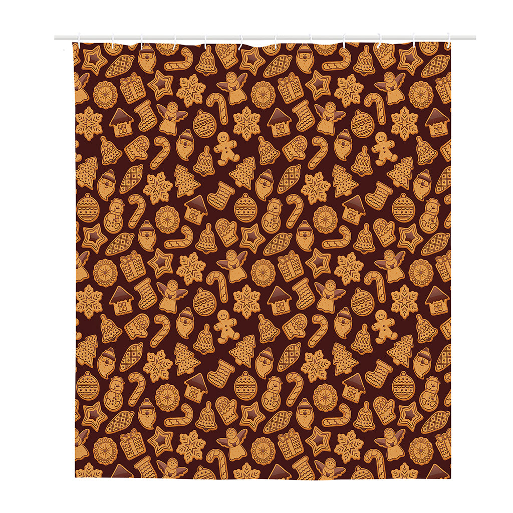 Christmas Cookies Pattern Print Polyester Shower Curtain