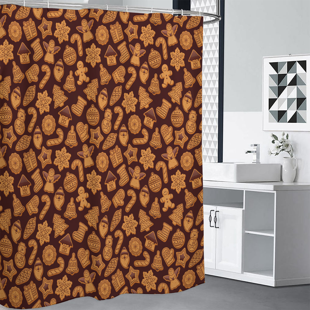 Christmas Cookies Pattern Print Premium Shower Curtain