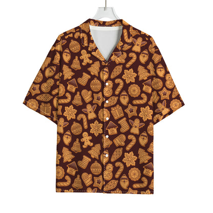 Christmas Cookies Pattern Print Rayon Hawaiian Shirt