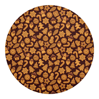 Christmas Cookies Pattern Print Round Blanket