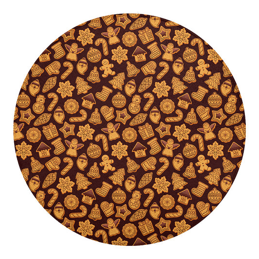 Christmas Cookies Pattern Print Round Blanket